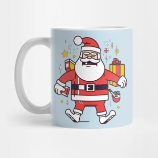 Drunk Pop Art Santa: A Colorful and Cheerful Christmas Illustration Mug